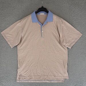 Peter Millar men’s large short sleeve golf polo shirt Blue & yellow stretch